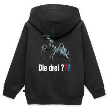 Die Drei ??? und der Ameisenmensch mit Logo - Kinder Premium Organic Zip Hoodie - Schwarz - Hinten - AI Model Kid Male (0cm)