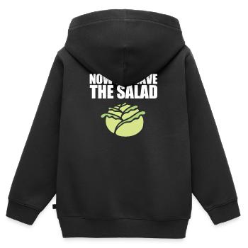 Non, nous avons la salade anglais anglais disant - Sweat Premium à capuche zippé enfant bio - noir - Dos - AI Model Kid Male (0cm)