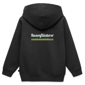Rasenflüsterer Rasen mähen Gras Rasen Platzwart - Kinder Premium Organic Zip Hoodie - Schwarz - Hinten - AI Model Kid Male (0cm)