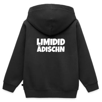 Limidid Ädischn Oberfranken Dialekt Fränkisch witz - Kinder Premium Organic Zip Hoodie - Schwarz - Hinten - AI Model Kid Male (0cm)