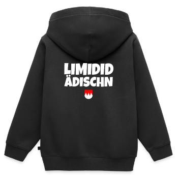 Limidid Ädischn Oberfranken Dialekt Fränkisch witz - Kinder Premium Organic Zip Hoodie - Schwarz - Hinten - AI Model Kid Male (0cm)