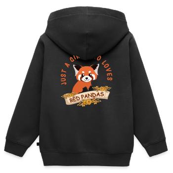 Roter Panda - Kinder Premium Organic Zip Hoodie - Schwarz - Hinten - AI Model Kid Male (0cm)