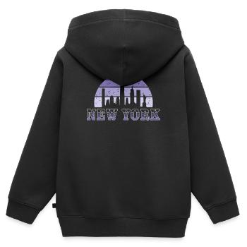 New YorkEr Horizont - Kinder Premium Organic Zip Hoodie - Schwarz - Hinten - AI Model Kid Male (0cm)