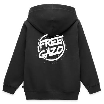 Free Gazo Rapper Haft Rap Hamburg Gangster Knast - Kinder Premium Organic Zip Hoodie - Schwarz - Hinten - AI Model Kid Male (0cm)