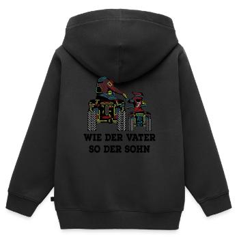 Quad - Kinder Premium Organic Zip Hoodie - Schwarz - Hinten - AI Model Kid Male (0cm)