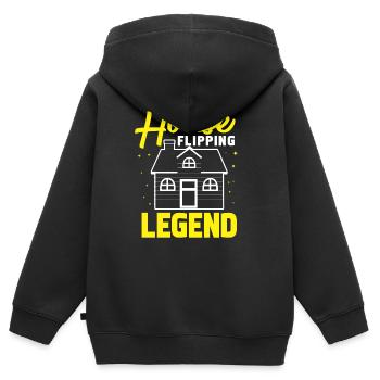 House Flipping Renovieren Häuser Flipper Flip - Kinder Premium Organic Zip Hoodie - Schwarz - Hinten - AI Model Kid Male (0cm)