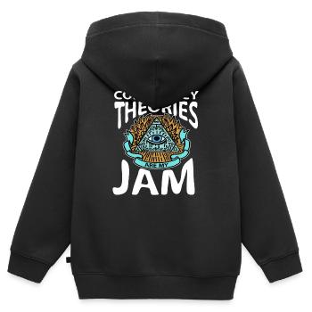 Conspiracy theory Verschwörung Theorie Flat Earth - Kinder Premium Organic Zip Hoodie - Schwarz - Hinten - AI Model Kid Male (0cm)