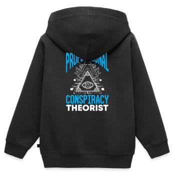 Conspiracy theory Verschwörung Theorie Flat Earth - Kinder Premium Organic Zip Hoodie - Schwarz - Hinten - AI Model Kid Male (0cm)