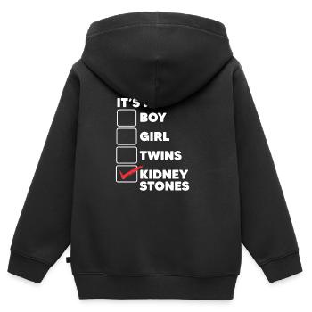 Calculs rénaux organe rein calculs rénaux patient - Sweat Premium à capuche zippé enfant bio - noir - Dos - AI Model Kid Male (0cm)