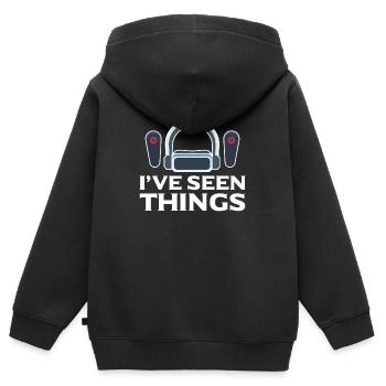 VR Brille Virtual Reality Gamer Virtual Zocken - Kinder Premium Organic Zip Hoodie - Schwarz - Hinten - AI Model Kid Male (0cm)