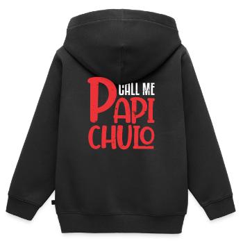 Call Me Papi Chulo Sugar Daddy Dad Papa - Kinder Premium Organic Zip Hoodie - Schwarz - Hinten - AI Model Kid Male (0cm)