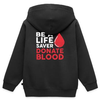 Blutspende Blutspender Blut Spender Spende spenden - Kinder Premium Organic Zip Hoodie - Schwarz - Hinten - AI Model Kid Male (0cm)