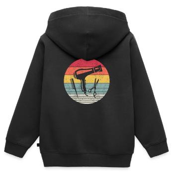Coiffure coiffure Coiffure Hairstylist - Sweat Premium à capuche zippé enfant bio - noir - Dos - AI Model Kid Male (0cm)