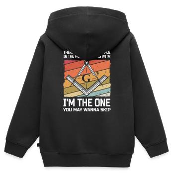 Freimaurer Maurer Illuminati Symbol Zirkel Winkel - Kinder Premium Organic Zip Hoodie - Schwarz - Hinten - AI Model Kid Male (0cm)