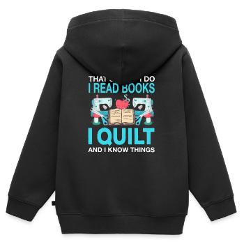 Quilt Steppen Quilting Nähen Stricken Nadel Quilt - Kinder Premium Organic Zip Hoodie - Schwarz - Hinten - AI Model Kid Male (0cm)