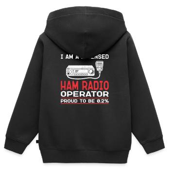 Radio amateur Ham Radio Radio Radio Amateufunker - Sweat Premium à capuche zippé enfant bio - noir - Dos - AI Model Kid Male (0cm)