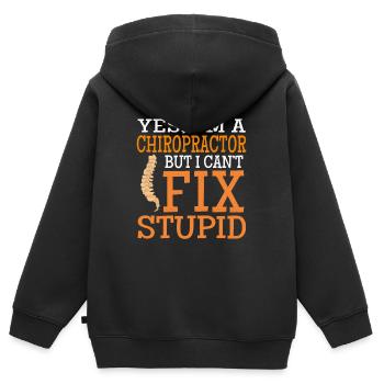 Chiropraktiker Chiropraktik Wirbelsäule Rücken - Kinder Premium Organic Zip Hoodie - Schwarz - Hinten - AI Model Kid Male (0cm)