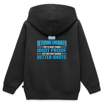 Netzwerktechniker Informatik Netzwerk Technk IT - Kinder Premium Organic Zip Hoodie - Schwarz - Hinten - AI Model Kid Male (0cm)