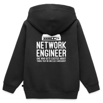 Netzwerktechniker Informatik Netzwerk Technk IT - Kinder Premium Organic Zip Hoodie - Schwarz - Hinten - AI Model Kid Male (0cm)