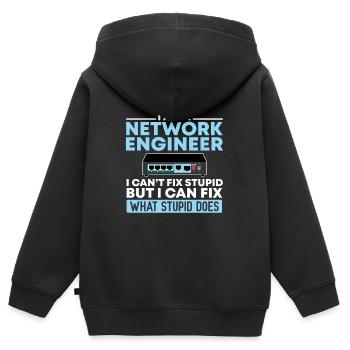 Netzwerktechniker Informatik Netzwerk Technk IT - Kinder Premium Organic Zip Hoodie - Schwarz - Hinten - AI Model Kid Male (0cm)