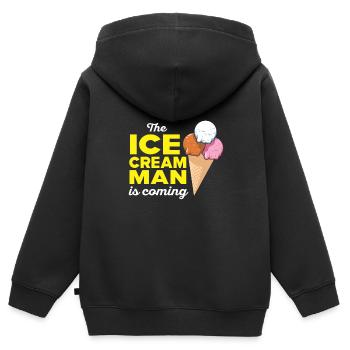 Camion de glace glacier marchand de glace glacier glacier truck - Sweat Premium à capuche zippé enfant bio - noir - Dos - AI Model Kid Male (0cm)
