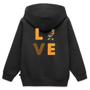 Pinsons oiseaux oiseaux oiseaux oiseaux - Sweat Premium à capuche zippé enfant bio - noir - Dos - AI Model Kid Male (0cm)