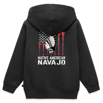 Navajo Tribe Native American Indian Indianer - Kinder Premium Organic Zip Hoodie - Schwarz - Hinten - AI Model Kid Male (0cm)