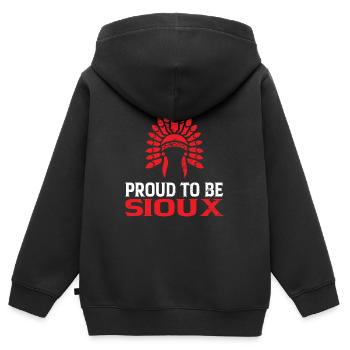 Sioux Tribe Native American Indian Indianer - Sweat Premium à capuche zippé enfant bio - noir - Dos - AI Model Kid Male (0cm)