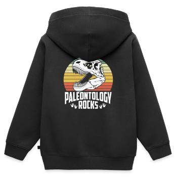 Paläontologe Dinosaurier Ausgrabung Fossil Dino - Kinder Premium Organic Zip Hoodie - Schwarz - Hinten - AI Model Kid Male (0cm)