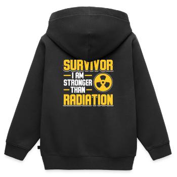 Chimiothérapie chimio cancer Radiologie Radiologie - Sweat Premium à capuche zippé enfant bio - noir - Dos - AI Model Kid Male (0cm)