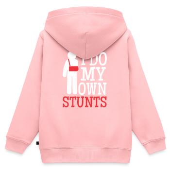 Gebrochener Arm Knochenbruch Arm Verletzung - Kinder Premium Organic Zip Hoodie - Rosa - Hinten - AI Model Kid Female (0cm)