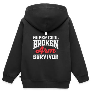 Fracture du bras fracture bras blessure - Sweat Premium à capuche zippé enfant bio - noir - Dos - AI Model Kid Male (0cm)