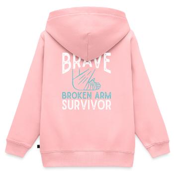 Gebrochener Arm Knochenbruch Arm Verletzung - Kinder Premium Organic Zip Hoodie - Rosa - Hinten - AI Model Kid Female (0cm)
