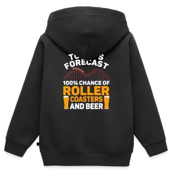 Montagnes Russes Parc d’attractions Parc d’attractions - Sweat Premium à capuche zippé enfant bio - noir - Dos - AI Model Kid Male (0cm)