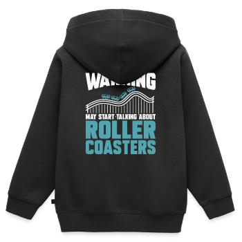 Montagnes Russes Parc d’attractions Parc d’attractions - Sweat Premium à capuche zippé enfant bio - noir - Dos - AI Model Kid Male (0cm)