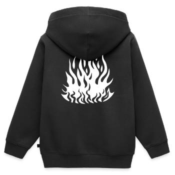 Lagerfeuer Camping Natur Wald Feuer Vektor 3 - Kinder Premium Organic Zip Hoodie - Schwarz - Hinten - AI Model Kid Male (0cm)