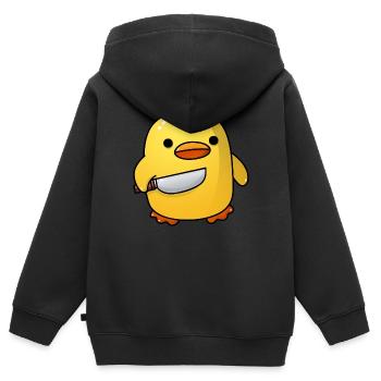 Böses Küken - Kinder Premium Organic Zip Hoodie - Schwarz - Hinten - AI Model Kid Male (0cm)