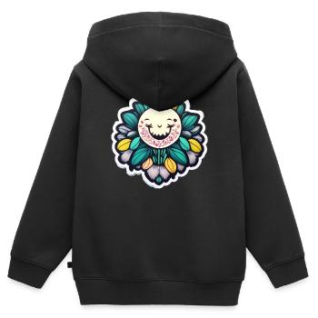 Der Mond ist heller in der Nacht - Kinder Premium Organic Zip Hoodie - Schwarz - Hinten - AI Model Kid Male (0cm)