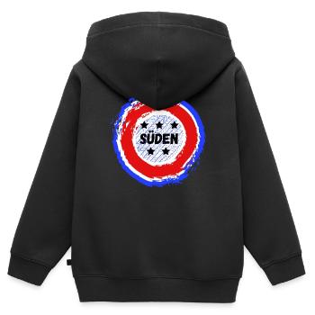 Fünf Sterne - Kinder Premium Organic Zip Hoodie - Schwarz - Hinten - AI Model Kid Male (0cm)