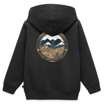 The grand relaxation - Kids Premium Organic Zip-up Hoodie - black - Back - AI Model Kid Male (0cm)