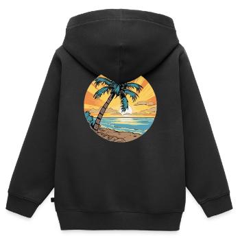 Für immer Urlaubsreif:) - Kinder Premium Organic Zip Hoodie - Schwarz - Hinten - AI Model Kid Male (0cm)
