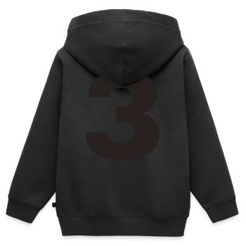 3 - Kinder Premium Organic Zip Hoodie - Schwarz - Hinten - AI Model Kid Male (0cm)