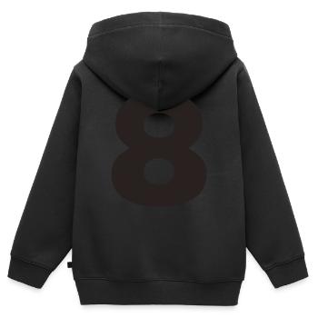 8 - Kinder Premium Organic Zip Hoodie - Schwarz - Hinten - AI Model Kid Male (0cm)