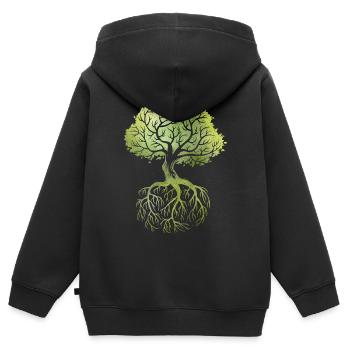 Roots - Kinder Premium Organic Zip Hoodie - Schwarz - Hinten - AI Model Kid Male (0cm)