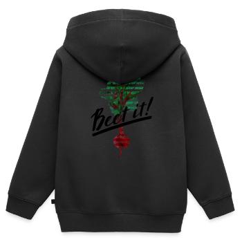 Beet it! - Kinder Premium Organic Zip Hoodie - Schwarz - Hinten - AI Model Kid Male (0cm)