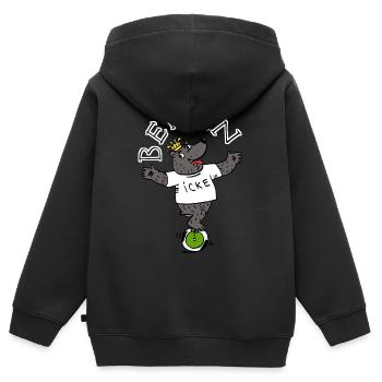 Berlin, Icke - Kinder Premium Organic Zip Hoodie - Schwarz - Hinten - AI Model Kid Male (0cm)