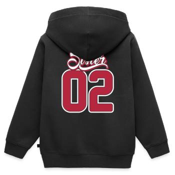 Sister 02 - Zweite Schwester - Geschenk - Familie - Kinder Premium Organic Zip Hoodie - Schwarz - Hinten - AI Model Kid Male (0cm)