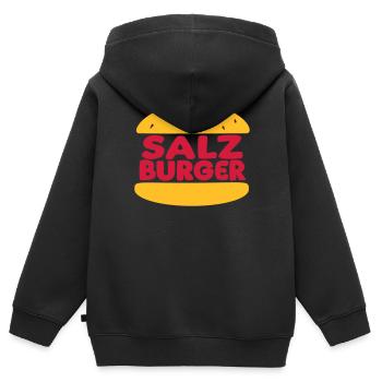 Salzburger - der beste Burger - Kinder Premium Organic Zip Hoodie - Schwarz - Hinten - AI Model Kid Male (0cm)
