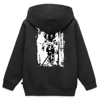 Robot Whitestyle - Kinder Premium Organic Zip Hoodie - Schwarz - Hinten - AI Model Kid Male (0cm)