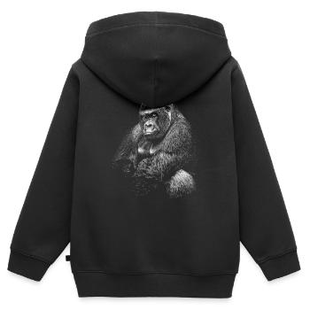Gorilla - Sweat Premium à capuche zippé enfant bio - noir - Dos - AI Model Kid Male (0cm)